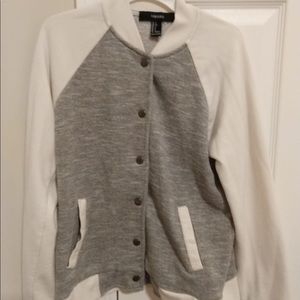 Forever 21 White and Grey Cardigan